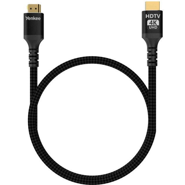 Καλώδιο HDMI Yenkee YCH 115 2.0 4K/60Hz Gold Plated Braided Μαύρο 1.5m
