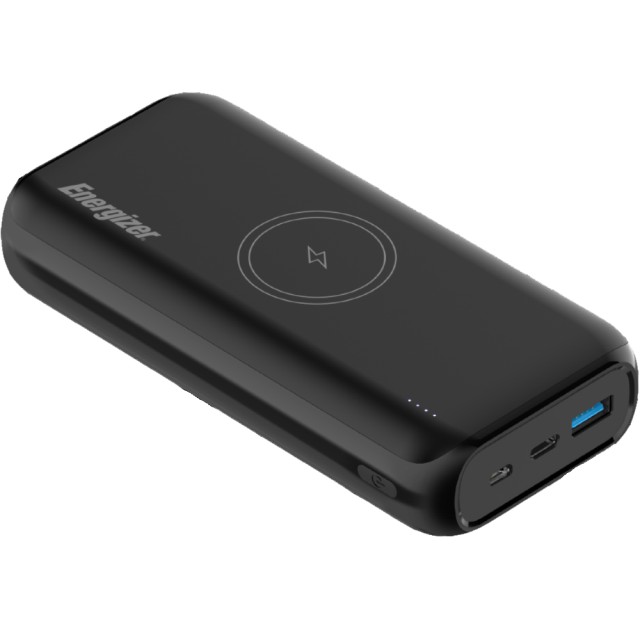 Power Bank Energizer QE20009PQ 20000mAh PD20W με 1xUSB-C 1xUSB-A Ασύρματη Φόρτιση 15W και LED Ένδειξη Μπαταρίας Μαύρο