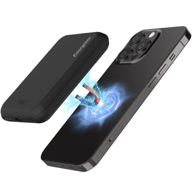 Power Bank Energizer QM5000 5000mAh 15W Fast Charge με 1xUSB-C Ασύρματη Φόρτιση 15W και LED Ένδειξη Μπαταρίας Μαύρο