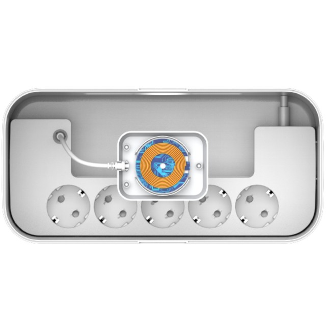 Επιτραπέζιος Φορτιστής Box Energizer EPB2500W03EU 2500W 10A Max με 5xΣούκο + 1xUSB-C PD20W + 2xUSB-A 18W QC3.0 / 2.4A, Ασύρματη Φόρτιση 15W, Διακόπτη Ασφαλείας On/Off Καλώδιο 2m Λευκός