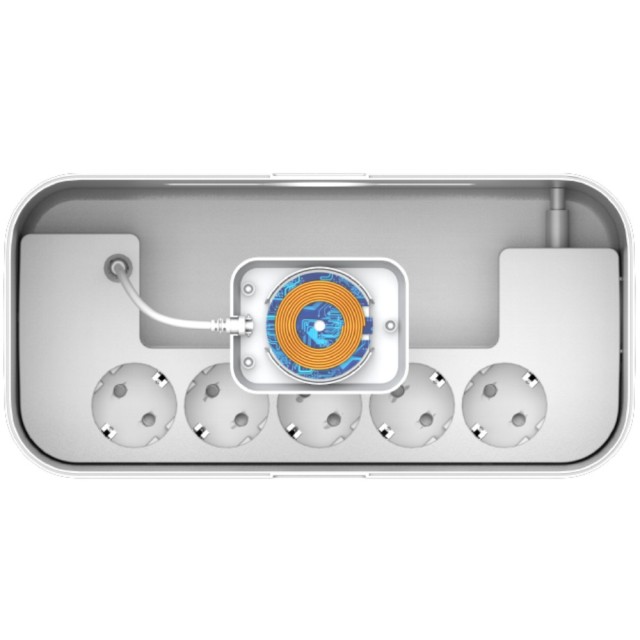 Επιτραπέζιος Φορτιστής Box Energizer EPB2500W03EU 2500W 10A Max με 5xΣούκο + 1xUSB-C PD20W + 2xUSB-A 18W QC3.0 / 2.4A, Ασύρματη Φόρτιση 15W, Διακόπτη Ασφαλείας On/Off Καλώδιο 2m Λευκός