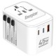 Παγκόσμιος Φορτιστής Ταξιδίου Energizer ETC450 US/AU UK EU με 1xUSB-A 30W και 2xUSB-C 45W/12W GaN Λευκός