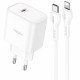 Φορτιστής Ταξιδίου Noozy C21 Core PD25W με Καλώδιο USB-C σε Lightning 1m Λευκός