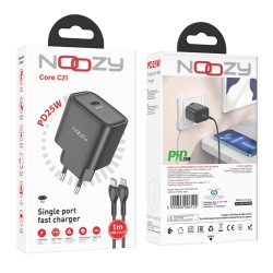 Φορτιστής Ταξιδίου Noozy Core C21 PD25W με Καλώδιο USB-C σε Lightning 1m Μαύρος Φορτιστής Ταξιδίου Noozy Core C21 PD25W με Καλώδιο USB-C σε Lightning 1m Μαύρος