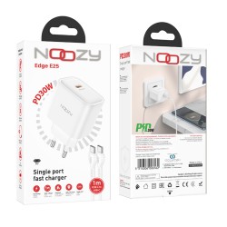 Φορτιστής Ταξιδίου Noozy Edge E25 PD30W με Καλώδιο USB-C σε USB-C 1m Λευκό Φορτιστής Ταξιδίου Noozy Edge E25 PD30W με Καλώδιο USB-C σε USB-C 1m Λευκό