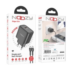 Φορτιστής Ταξιδίου Noozy Edge E25 PD30W με Καλώδιο USB-C σε USB-C 1m Μαύρο Φορτιστής Ταξιδίου Noozy Edge E25 PD30W με Καλώδιο USB-C σε USB-C 1m Μαύρο