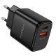 Φορτιστής Ταξιδίου Noozy Rogue E35 PD30W+QC3.0 USB-C Max PD 30W USB-A Max 18W Μαύρος Φορτιστής Ταξιδίου Noozy Rogue E35 PD30W+QC3.0 USB-C Max PD 30W USB-A Max 18W Μαύρος