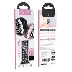 Watchband Hoco WA38 Time Series 44/45/46/49mm Silicon Strap για Apple Watch series 1/2/3/4/5/6/7/8/9/se/ultra1/ultra2 Μαύρο