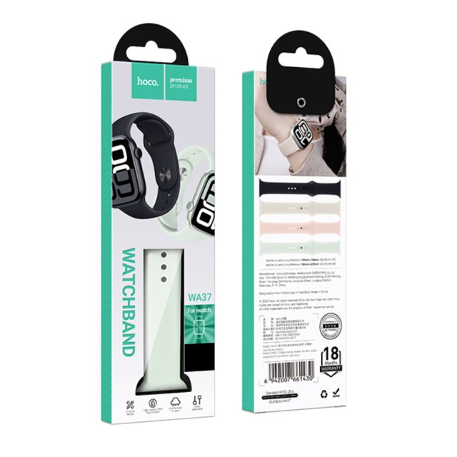 Watchband Hoco WA37 38/40/41/42mm Fluorine Rubber Strap για Apple Watch series 1/2/3/4/5/6/7/8/9/SE/SE2 Light Lotus