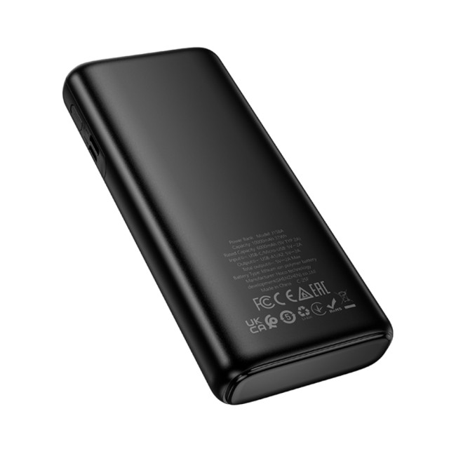 Power Bank Hoco J158A Runner 10000mAh Fast Charge 5V/2A Slim με 2xUSB-A 1xUSB-C 1xMicro USB και LED Ένδειξη Μπαταρίας Μαύρο