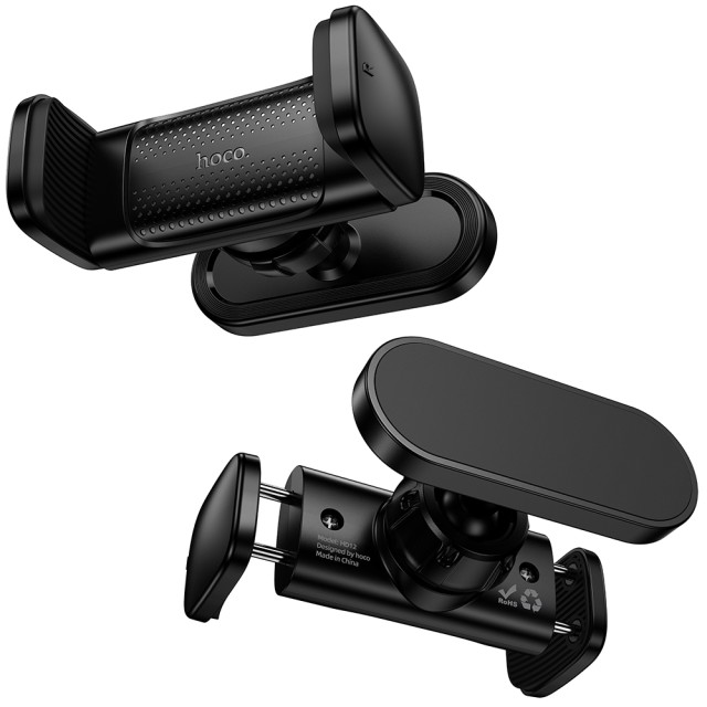 Επιτραπέζια Μαγνητική Mini Βάση Στήριξης Hoco HD12 για Συσκευές 4.5" - 7" (55-88mm) Κατάλληλη για όλες τις Επίπεδες Μεταλλικές Επιφάνειες Μαύρη