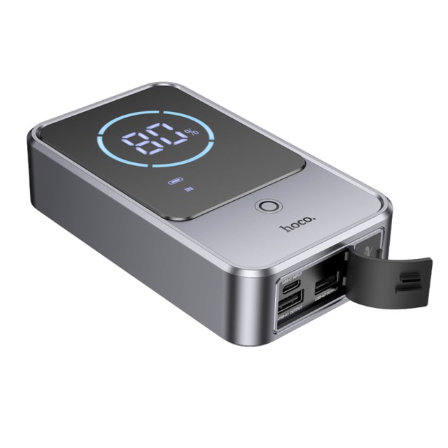 Power Bank Hoco QS7 Source 10000mAh PD18W QC με 2xUSB-A 1xUSB-C LED Ένδειξη Μπαταρίας και Προσάρτημα Εκκίνησης Αυτοκινήτου 800A Ασημί