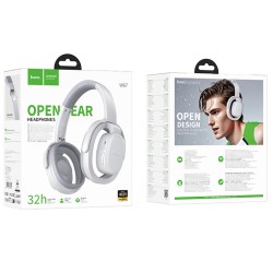 Wireless Ακουστικά Stereo Hoco W67 Rhyme Open Ear v5.4 300mAh 32hr Χρήσης με Μικρόφωνο Λευκά Γκρι
