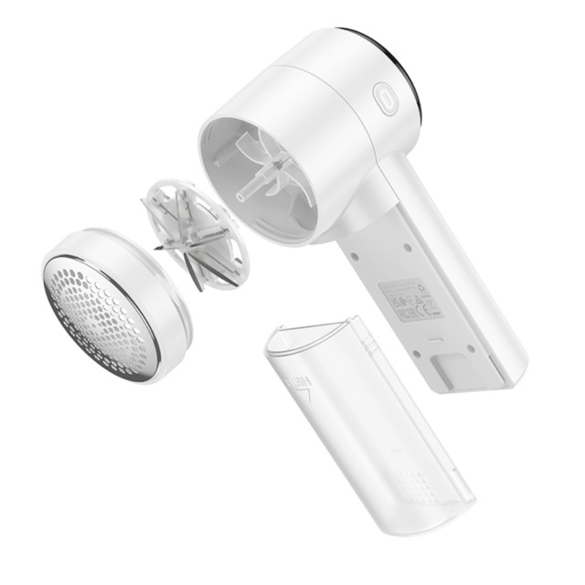 Επαναφορτιζόμενη Μηχανή Αφαίρεσης Χνουδιών Hoco HP70 800mAh με 6 Λεπίδες 7800 Rpm 3 Επιλογές Ταχύτητας και LED Οθόνη Ενδείξεων Λευκή