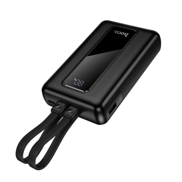 Power Bank Hoco J162A Full power 20000mAh PD20W+22.5W QC με Θύρες USB+USB-C Ενσωματωμένα Καλώδια USB-C+Lighting και LED Ένδειξη Μπαταρίας Μαύρο