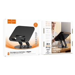 Βάση Στήριξης Επιτραπέζια Hoco HD14 Hope για Φορητές Συσκευές και Laptops με Πτυσσόμενη Λειτουργία Μαύρη