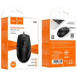 Ενσύρματο Business Ποντίκι Hoco GM50 League με 3 Πλήκτρα DPI 1000 Μαύρο