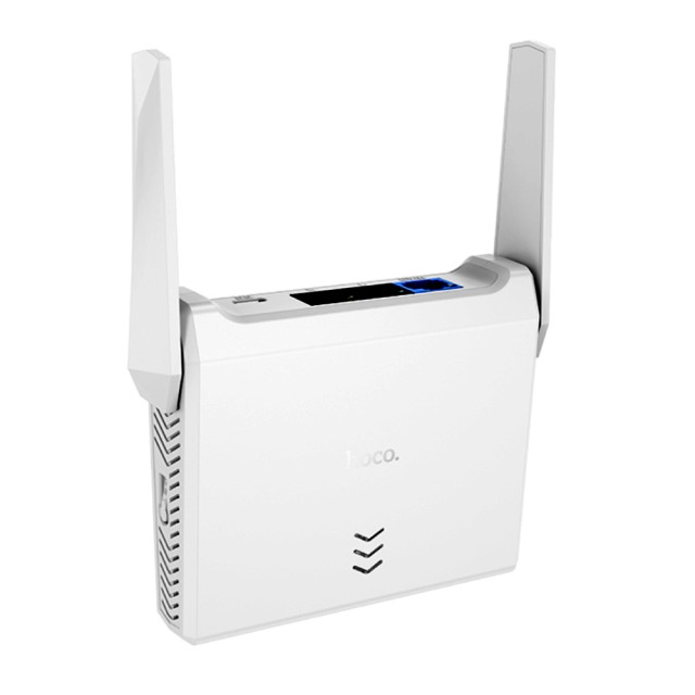 Wifi Router Mini Hoco HI36 Wifi4 300Mbps 2.4GHz 2x5dBi Λευκό