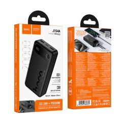 Power Bank Hoco J154A Victorious 20000mAh 1xUSB-C PD20W 2xUSB-A 22.5W και LED Ένδειξη Μπαταρίας Μαύρο