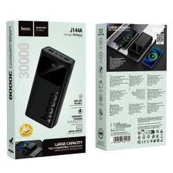 Power Bank Hoco J144A 30000mAh 1xUSB-C 1xMicro USB 2xUSB-A 5V/2A και LED Ένδειξη Μπαταρίας Μαύρο
