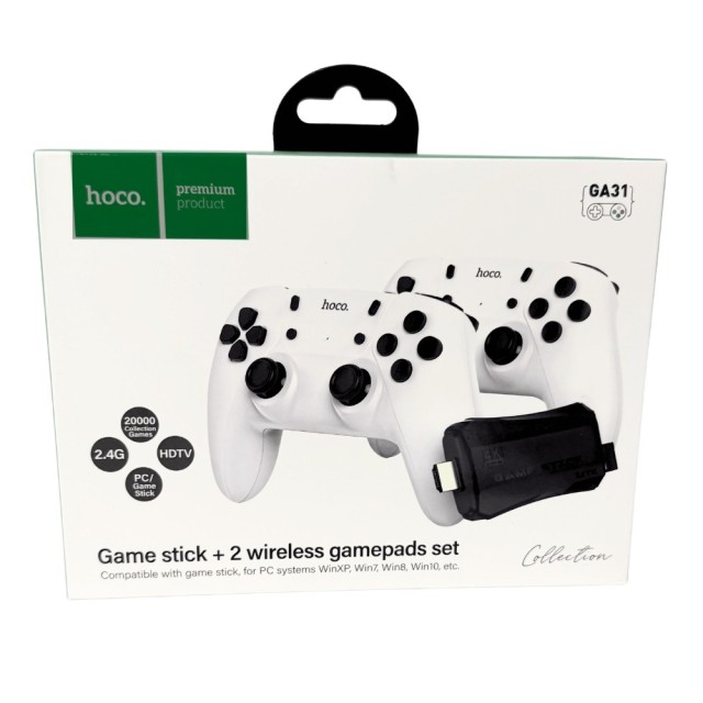 Gamepad Set Hoco GA31 2.4G Ασύρματη Τεχνολογία Συμβατά με PC και HDMI Gamestick με 20.000 Προ-εγκατεστημένα Παιχνίδια Gamepad Set Hoco GA31 2.4G Ασύρματη Τεχνολογία Συμβατά με PC και HDMI Gamestick με 20.000 Προ-εγκατεστημένα Παιχνίδια