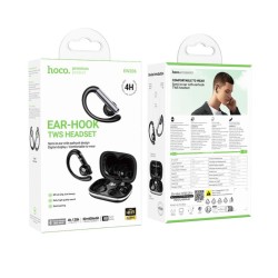 Wireless Hands Free Hoco EW206 Mist TWS v6.0 400mAh 4  Ώρες Ομιλίας Τεχνολογία True Bass και Θήκη Φόρτισης με LED Ένδειξη Μπαταρίας Μαύρα