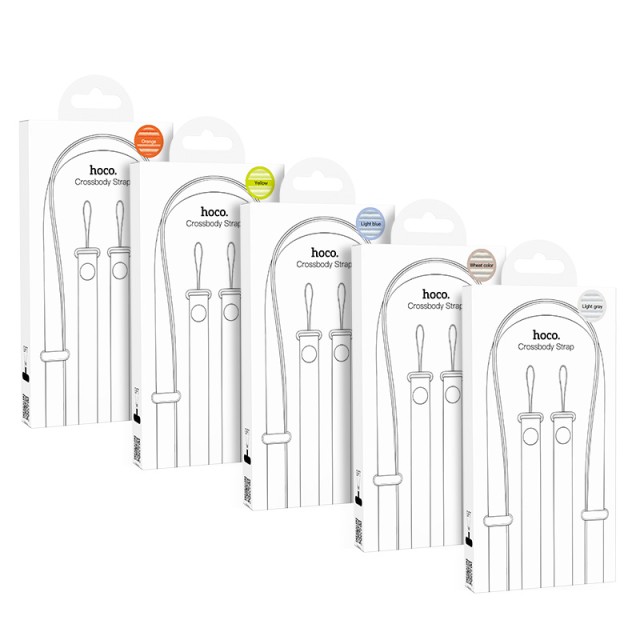 Universal Λουράκι Λαιμού Hoco GH11 για Θήκη Κινητού με Πυκνή Πλέξη και Μεταλλικες Λεπτομέρειες Κίτρινο