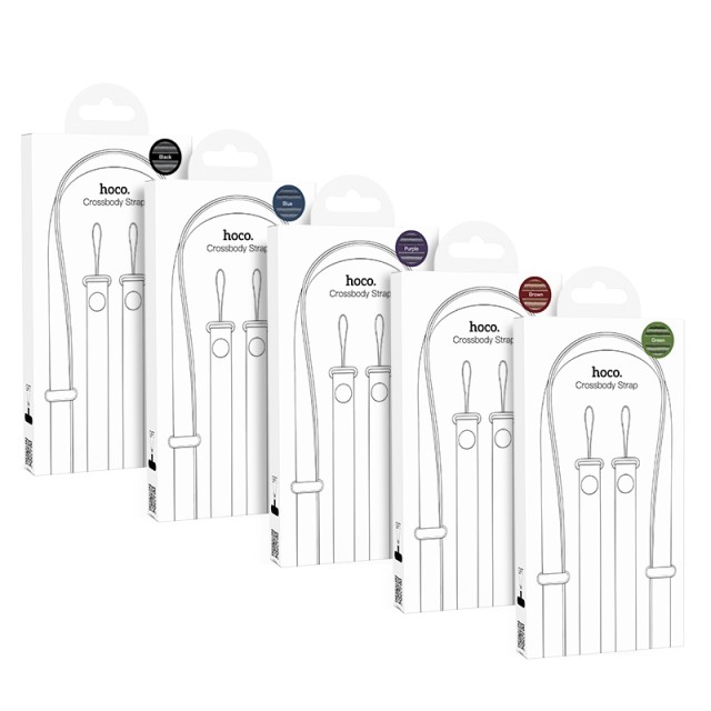 Universal Λουράκι Λαιμού Hoco GH11 για Θήκη Κινητού με Πυκνή Πλέξη και Μεταλλικες Λεπτομέρειες Καφέ