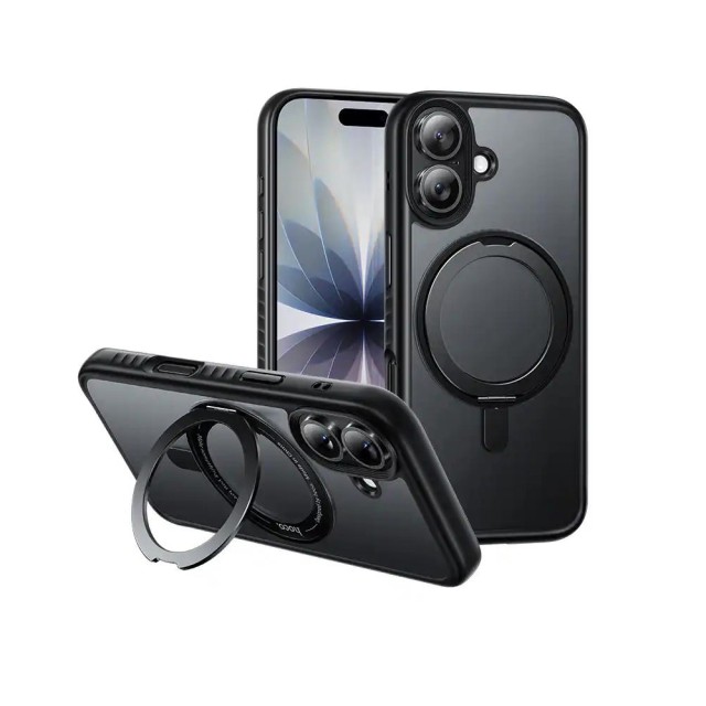Θήκη Hoco Premium Rotating Magsafe για Apple iPhone 17 με Ενσωματωμένο Stand Μαύρη