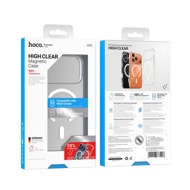 Θήκη Hoco Premium Primary Magsafe για Apple iPhone 17 Pro Max Διάφανη 98%