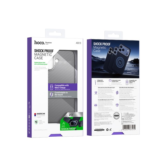 Θήκη Hoco Carbon Fiber Magsafe για Apple iPhone 17  Μαύρη