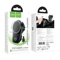 Βάση Στήριξης Μαγνητική και Cooler Hoco HW36 15W για Στήριξη σε Αεραγωγό για Συσκευές 4.5"-7" Μαύρη