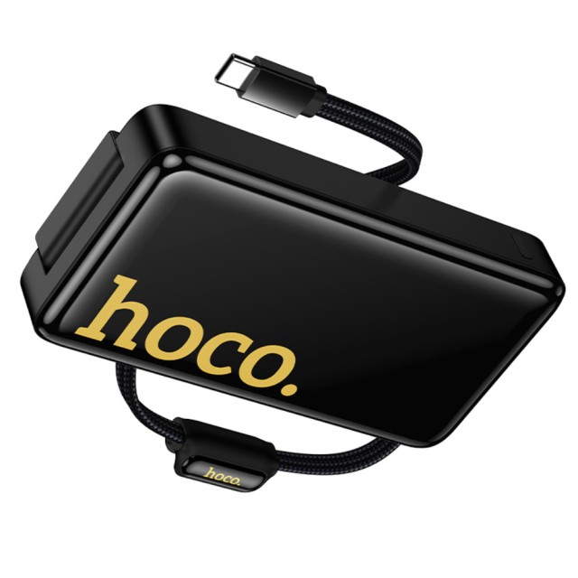 Power Bank Hoco Q45 Worrier 10000mAh 22.5W PD20W QC3.0A και Φορτιστής με 1xUSB-C 1xUSB-A και Ενσωματωμένο Καλώδιο USB-C Μαύρο