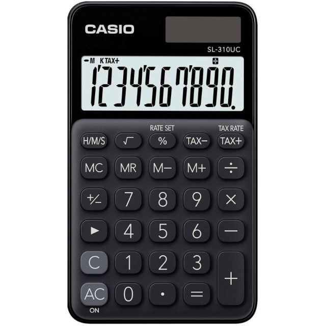 Αριθμομηχανή Dual 10 Ψηφίων LCD Display Casio SL-310UC-BK Μαύρη