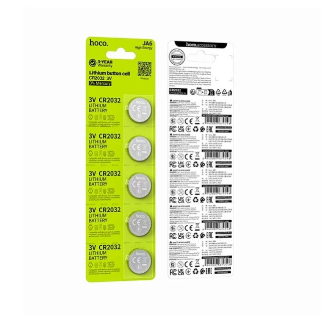 Buttoncell Lithium Hoco JA6 CR2032 Τεμ. 5