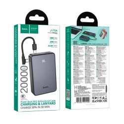 Power Bank Hoco J170A Starlight 20000mAh 1xUSB-A 22.5W 2xUSB-C PD20W Digital LED Ένδειξη Μπαταρίας και Braided Καλώδιο USB-C σε UB-C Μαύρο