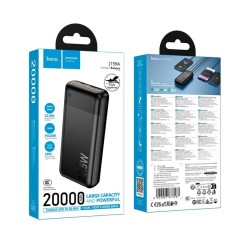 Power Bank Hoco J159A Essence 20000mAh 2xUSB-A 22.5W 1xUSB-C PD20W 1xMicroUSB 18W Digital LED Ένδειξη Μπαταρίας Μαύρο
