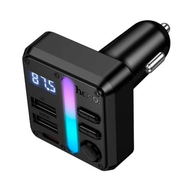 Bluetooth FM Transmitter Hoco E89 Libre 45W με 2xUSB-A και 1xUSB-C PD30W BT v5.4 Υποστηρίζει Αναπαραγωγή Μουσικής απο USB ή Κάρτα SD και Απάντηση Κλήσεων