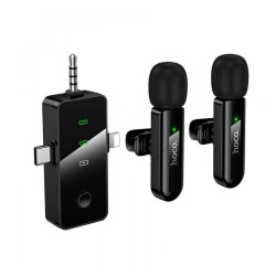 Σετ Μικρόφωνα Πέτου Ασύρματα Hoco L20C Fair Lavalier USB-C AUX Lightning 2.4Ghz Εμβέλεια 15m Digital Noise Cancellation ENC εως και 7 Ώρες Λειτουργίας