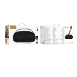 Φορητό Ηχείο Wireless Hoco HT2 Melody TWS v5.4 6000mAh IPX4 300W με USB MicroSD AUX RGB Φωτισμό και Δυο Ασύρματα Μικρόφωνα