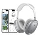 Wireless Hands Free Hoco W68 Calma HiFi Audio ANC v6.0 400mAh 45 Ώρες Ομιλίας AUX USB-C Ασημί