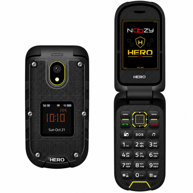 Noozy Hero 4G Dual Sim με Διπλή Οθόνη 2.4"+1.44" Bluetooth Φακό 1200mAh Μπαταρία IP68 Μαύρο-Κίτρινο με Ελληνικό Πληκτρολόγιο Noozy Hero 4G Dual Sim με Διπλή Οθόνη 2.4"+1.44" Bluetooth Φακό 1200mAh Μπαταρία IP68 Μαύρο-Κίτρινο με Ελληνικό Πληκτρολόγιο