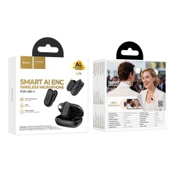 Σετ 2 Μικρόφωνα Πέτου Lavalier Ασύρματα Hoco L26 USB-C με AI Smart Μείωση Θορύβου 400mAh 6hrs Χρήσης Μαύρα