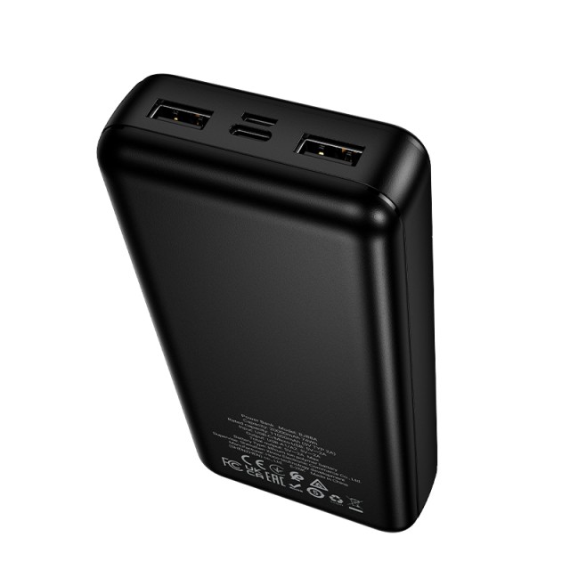 Power Bank Borofone BJ88A Clever 20000mAh 5V/2A με 4 Θύρες 1xUSB-C 2xUSB-A 1xMicroUSB και LED Ένδειξη Μπαταρίας Μαύρο