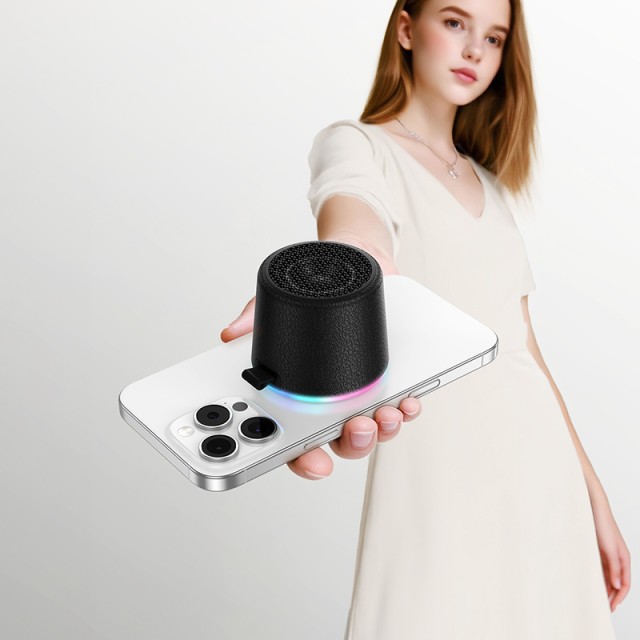 Φορητό Ηχείο Wireless Hoco HC49 Shine Mini Μαγνητικό TWS Hi-Fi Audio v6.0 700mAh 8W εως 4 Ώρες Αναπαραγωγής και Πολύχρωμο Φωτισμό Μαύρο