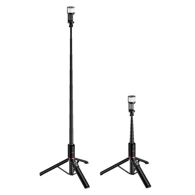 Selfie Stick Hoco K34 Spring και Τρίποδο για Συσκευές 4.5"- 7" Επεκτεινόμενo εως 1.36m με Τηλεχειριστήριο και Φωτισμό
