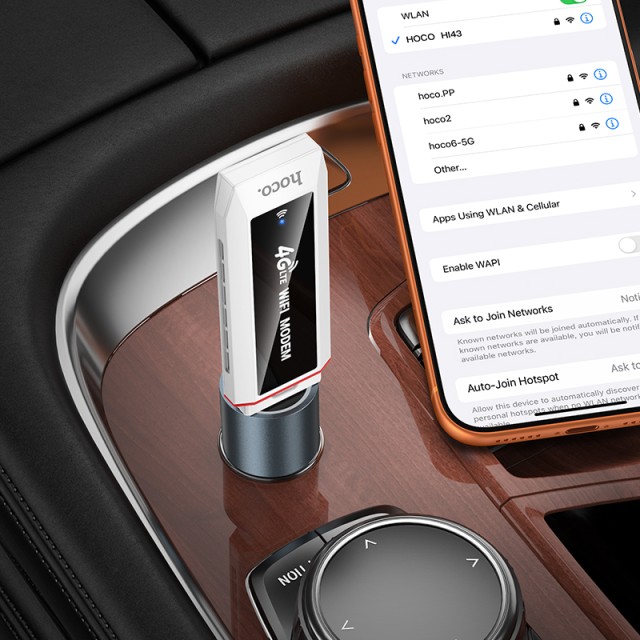 Φορητό Wifi Router Stick Hoco HI43 4G Wifi6 2.4GHz 150Mbps Τροφοδοσίας μέσω USB-A Λευκό