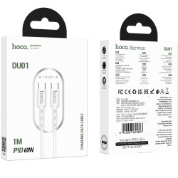 Καλώδιο Hoco DU01 Novel USB-C σε USB-C Fast Charging 60W 3A Λευκό 1m