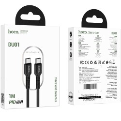 Καλώδιο Hoco DU01 Novel USB-C σε USB-C Fast Charging 60W 3A Μαύρο 1m