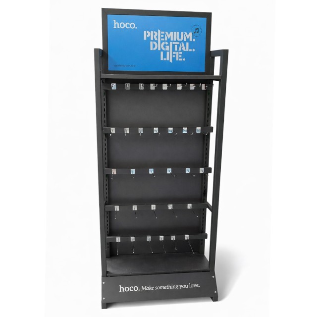 Stand Hoco HN12 S Επιδαπέδιο Σιδερένιο Γκρι (60x30x174 cm)  30 Γάντζων